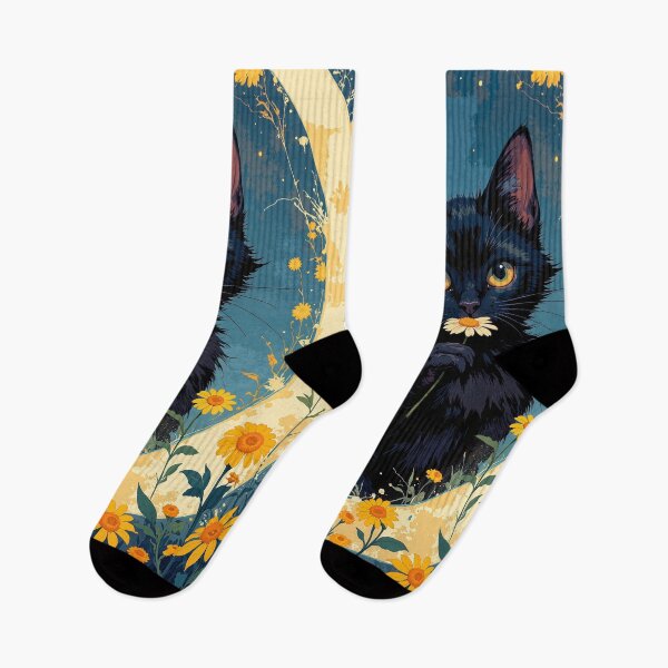 Item preview, Moonlight serenade black cat and stars designed and sold by MadeByHaresShop.