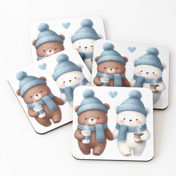 Item preview, A0508 Winter Bear Friends - Adorable Plush Companions for Kids, Gifts, and Seasonal Décor designed and sold by angieart68.