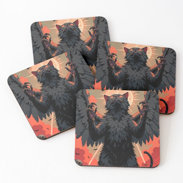 Item preview, Moonlit feline guardian among boneladen shadows designed and sold by MadeByHaresShop.