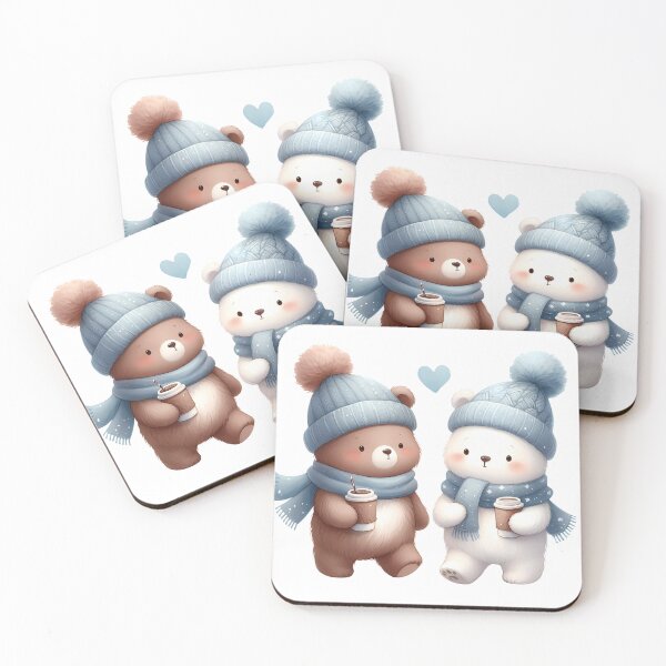 Item preview, A0508 Winter Bear Friends - Adorable Plush Companions for Kids, Gifts, and Seasonal Décor designed and sold by angieart68.