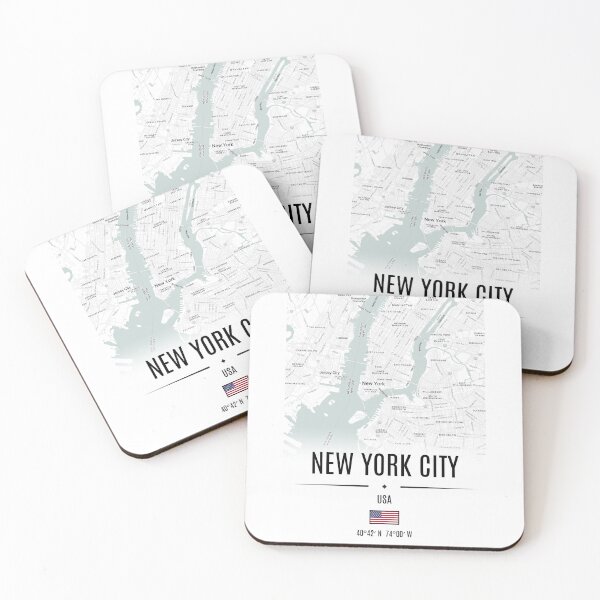 Item preview, New York City Street Map with Coordinates and American Flag Design designed and sold by Psycho-Crazy.