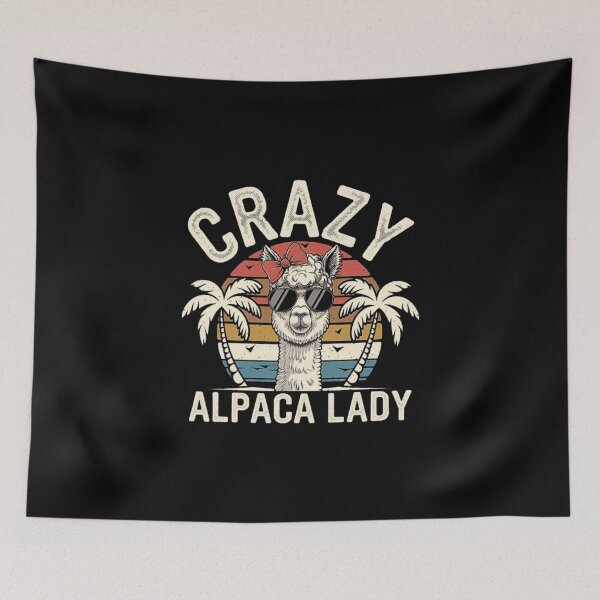 Item preview, Crazy Alpaca Lady Funny Animal Lover Retro Design designed and sold by love3617.