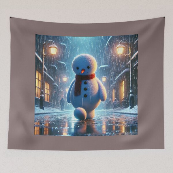 Item preview, Lonely Snowman Walking Alone in the Rain designed and sold by choder61.