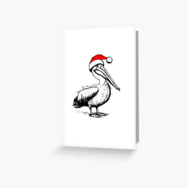 Item preview, Pelican in Christmas Hat designed and sold by JollyCritters.