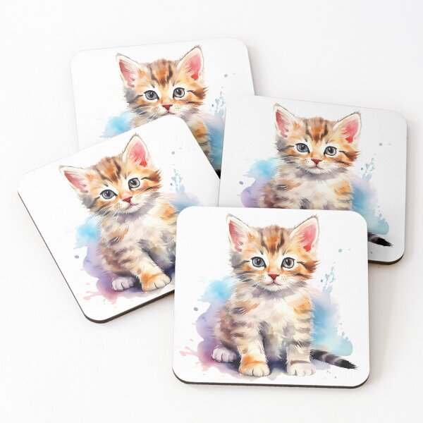 Item preview, Cute watercolor painting of a cat for cat lovers. designed and sold by Happy Shop.