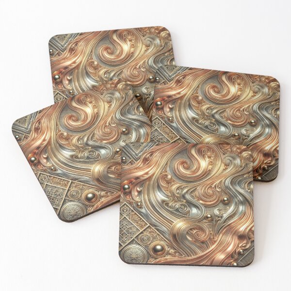 Item preview, Golden Fluid Elegance: Luxurious Metallic Swirl Artwork designed and sold by TeslaSt0re.