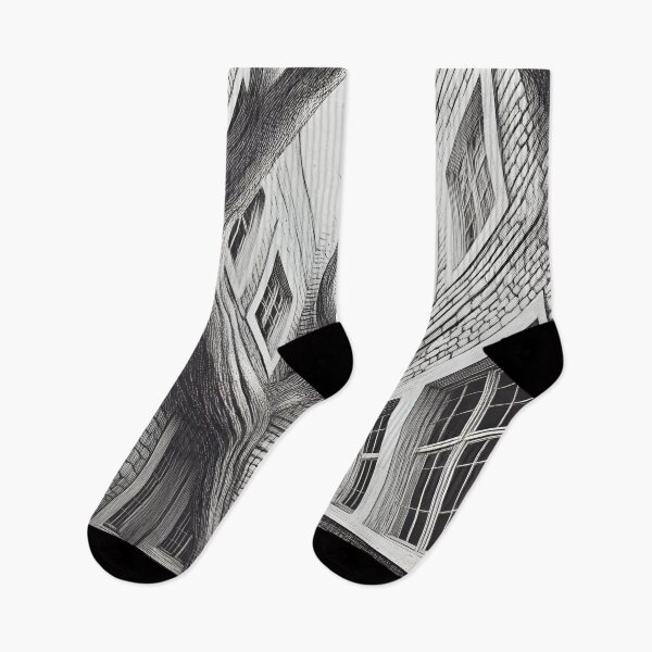 Item preview, Black & White Courtyard With Trees Illustration  designed and sold by NeoRarities.