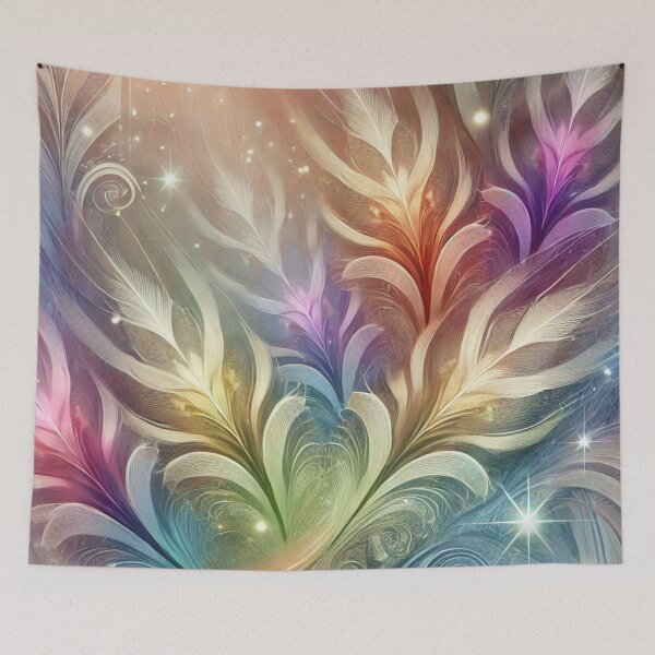 Item preview, Rainbow Feather Whimsy: Ethereal Flowing Plume Design designed and sold by TeslaSt0re.