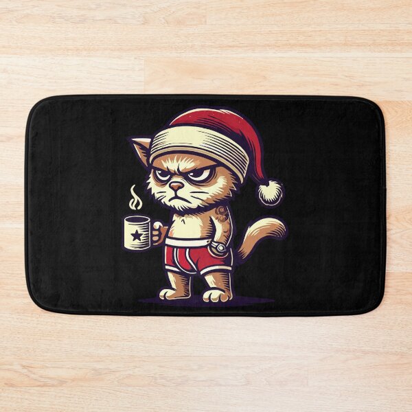 Item preview, Funny Grumpy Christmas Cat designed and sold by LuminOrb.