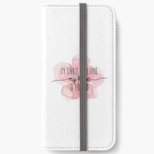 Christian Quote Watercolor Flower iPhone Wallet