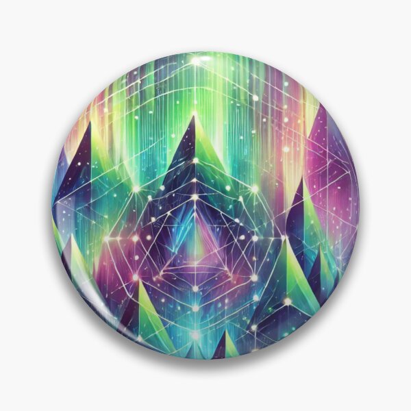 Item preview, Geometric Aurora: Luminous Northern Lights in Abstract Design designed and sold by TeslaSt0re.