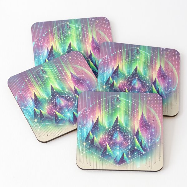 Item preview, Geometric Aurora: Luminous Northern Lights in Abstract Design designed and sold by TeslaSt0re.