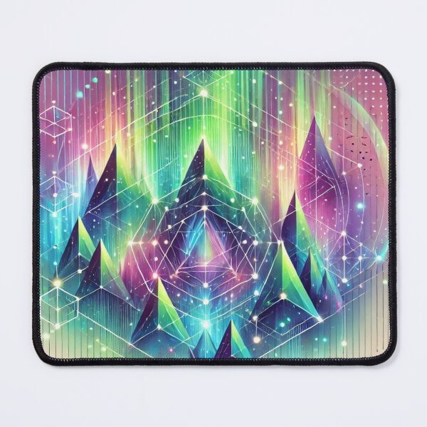 Item preview, Geometric Aurora: Luminous Northern Lights in Abstract Design designed and sold by TeslaSt0re.