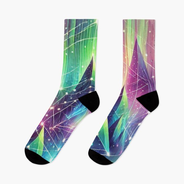 Item preview, Geometric Aurora: Luminous Northern Lights in Abstract Design designed and sold by TeslaSt0re.