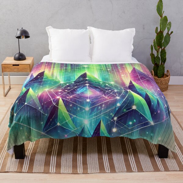 Item preview, Geometric Aurora: Luminous Northern Lights in Abstract Design designed and sold by TeslaSt0re.