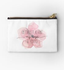 Christian Quote Watercolor Flower Studio Pouch