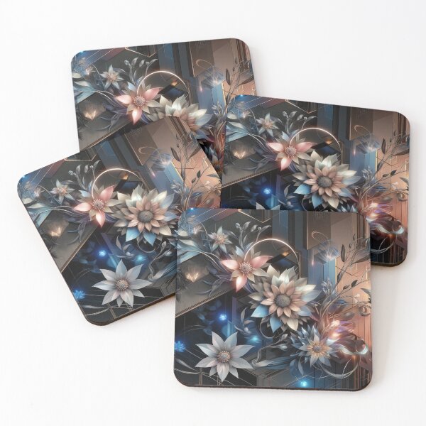 Item preview, Art Deco Floral Fantasy: Geometric Elegance with Luminous Flowers designed and sold by TeslaSt0re.
