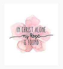 Christian Quote Watercolor Flower Photographic Print