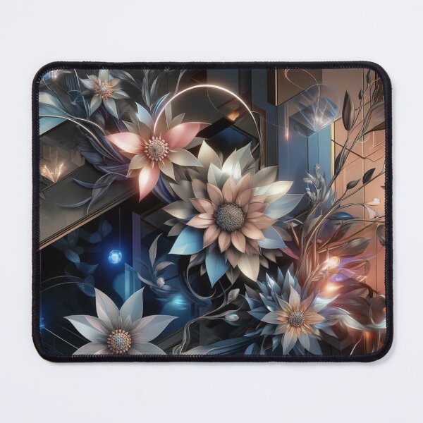Item preview, Art Deco Floral Fantasy: Geometric Elegance with Luminous Flowers designed and sold by TeslaSt0re.