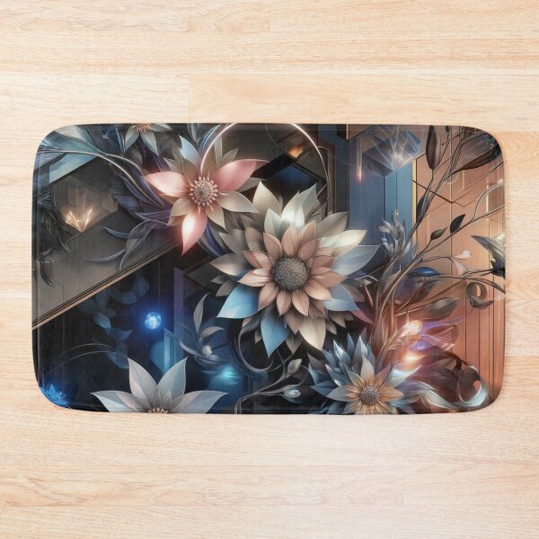 Item preview, Art Deco Floral Fantasy: Geometric Elegance with Luminous Flowers designed and sold by TeslaSt0re.