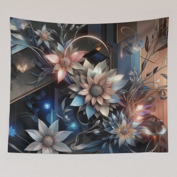 Item preview, Art Deco Floral Fantasy: Geometric Elegance with Luminous Flowers designed and sold by TeslaSt0re.
