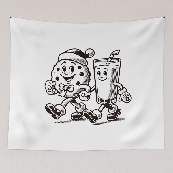 Item preview, Vintage Weihnachten Cookie and Milk Friends designed and sold by LuminOrb.