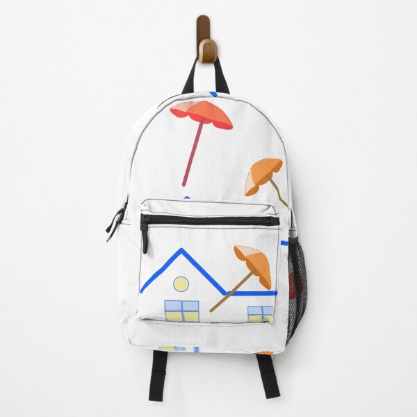 Item preview, Minimalist house decorated with cheerful umbrellas designed and sold by MigWhimsy.