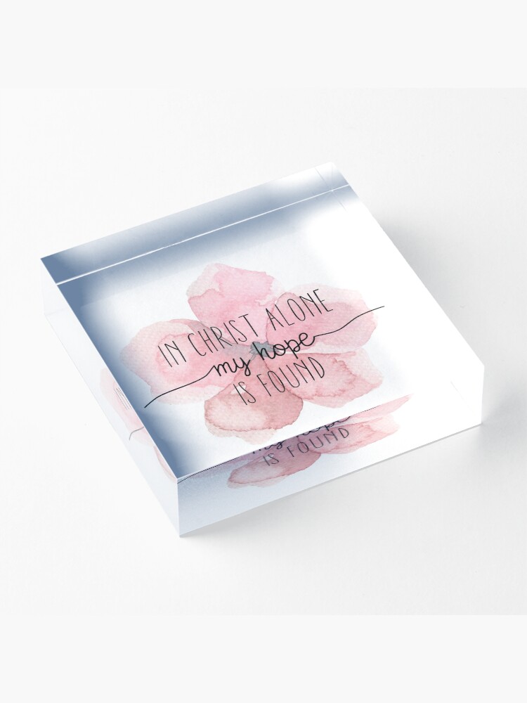 Alternate view of Christian Quote Watercolor Flower Acrylic Block