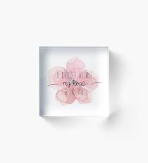 Christian Quote Watercolor Flower Acrylic Block