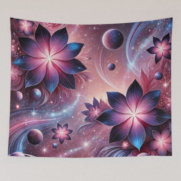 Item preview, Cosmic Floral Symphony: Celestial Flowers and Galaxies in Harmony designed and sold by TeslaSt0re.