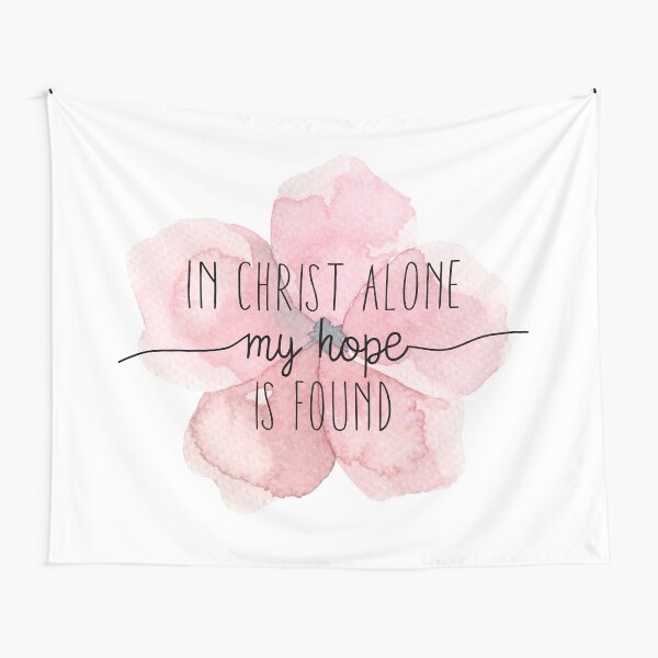 Christian Quote Watercolor Flower Tapestry