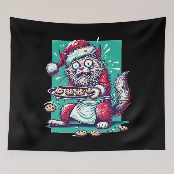 Item preview, Funny Weihnachten Cat Baking Cookies designed and sold by LuminOrb.