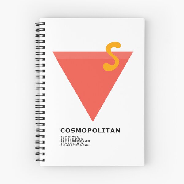 Item preview, Cosmopolitan cocktail recipe modern design designed and sold by ModernAndFunky.