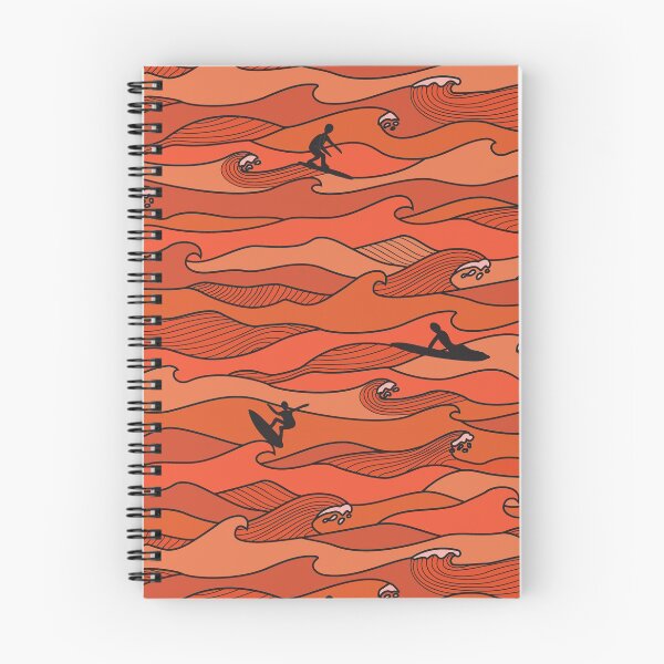 Item preview, Surfers in the waves - sunset orange designed and sold by GroundnutApiary.