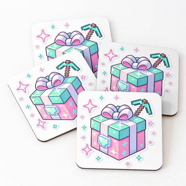 Item preview, Pixel Art Gift Box with Pickaxe and Sparkles - Gaming Inspired Sticker Design designed and sold by pixelpopplanet.