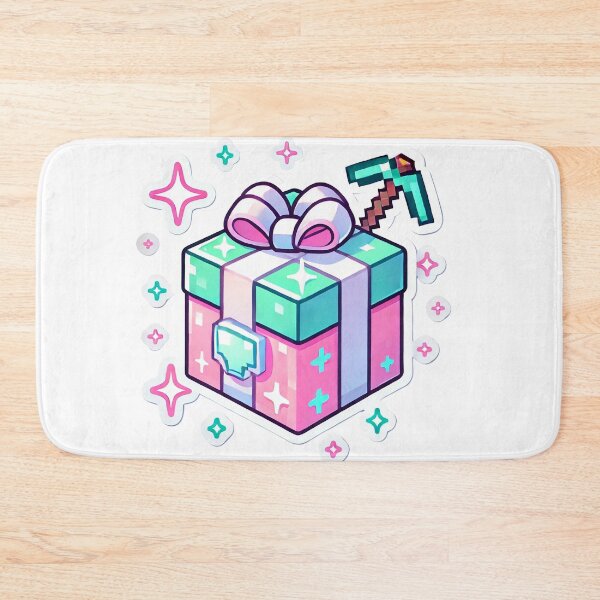 Item preview, Pixel Art Gift Box with Pickaxe and Sparkles - Gaming Inspired Sticker Design designed and sold by pixelpopplanet.