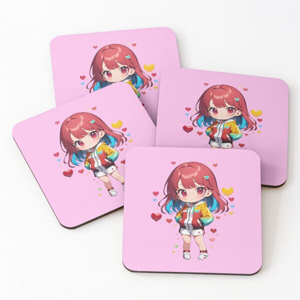 Item preview, Cute Anime Girl Hearts retro comic kids design designed and sold by BorgSpareParts.