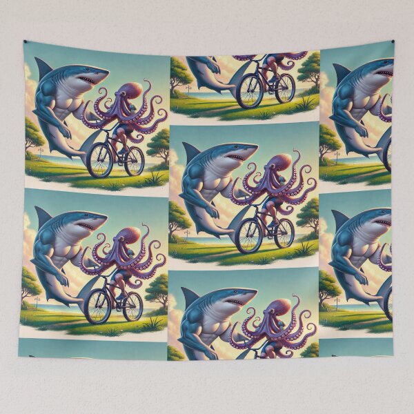 Item preview, Shark and Octopus Biking Adventure designed and sold by Alta-store.