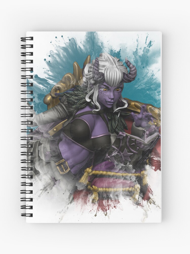 Thumbnail 1 of 3, Journal, Tiefling Warlock Spalsh portait designed and sold by TheLionsTower.