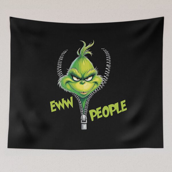 Item preview, Grinch Unzipped – Funny Anti-Social Design / Grinch christmas designed and sold by Krasnovaovaova.