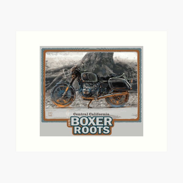 Item preview, BOXER ROOTS - Central California - Hand drawn and painted Moto. designed and sold by TRAVEL-ART-MOTO.