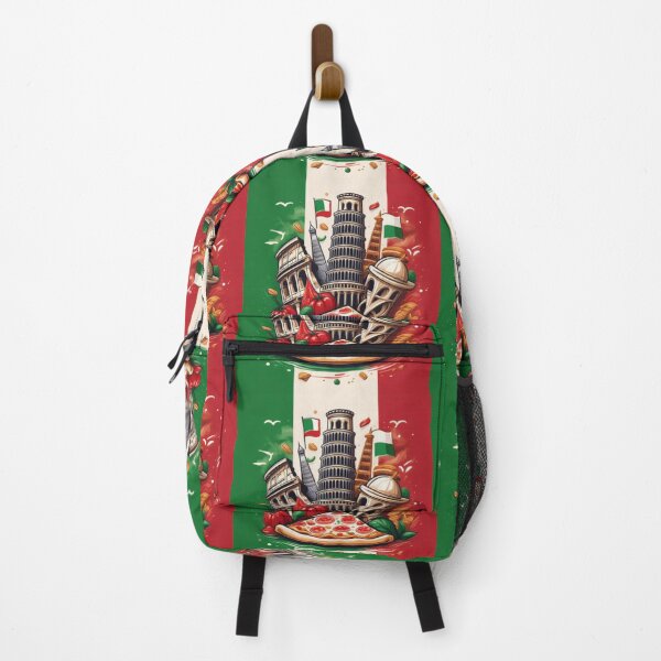 Item preview, Italian Flag with Landmarks and Pizza Artwork designed and sold by RaiyaTees.