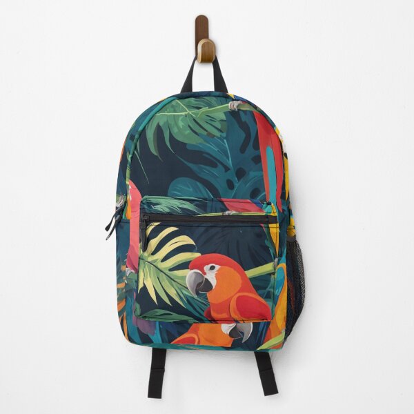 Item preview, a painting of parrots with the word parrots on it designed and sold by Pattern Heaven.