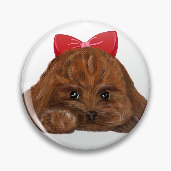 Item preview, Poodle Love: Brown Poodle with Red Bow designed and sold by Cat N' Doodles.