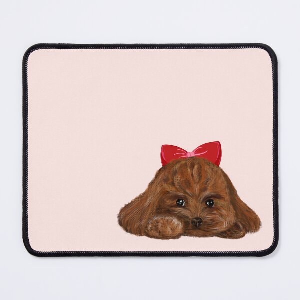 Item preview, Poodle Love: Brown Poodle with Red Bow designed and sold by Cat N' Doodles.