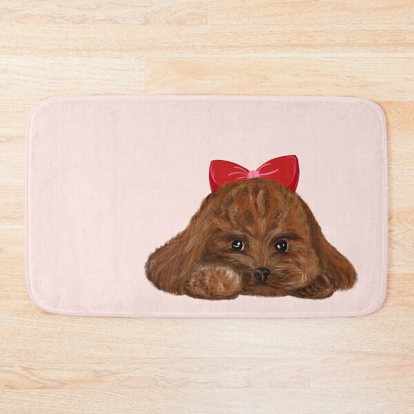 Item preview, Poodle Love: Brown Poodle with Red Bow designed and sold by Cat N' Doodles.