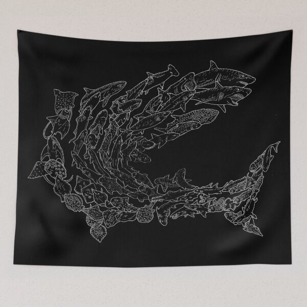 Item preview, Chondrichthyes - White and Black - Sharks and Rays - Evolution  designed and sold by EvolutionPoster.