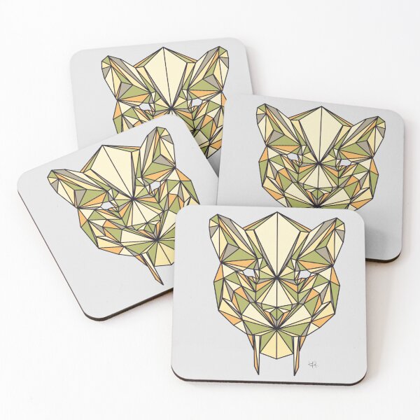 Item preview, Geometric Saber Tooth Tiger - Yellow and Green Color Proposal designed and sold by YaraCreatyque.