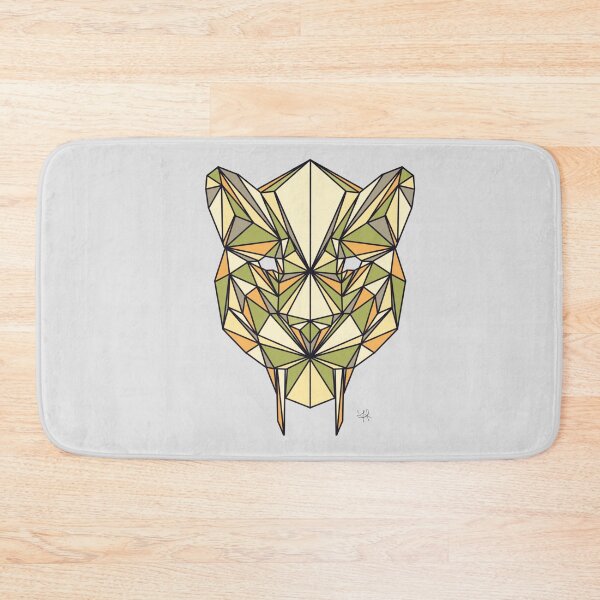 Item preview, Geometric Saber Tooth Tiger - Yellow and Green Color Proposal designed and sold by YaraCreatyque.