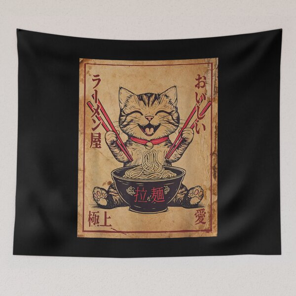 Item preview, Cat Ramen Japanese Funny Graphic Tees Kawaii Cat Anime designed and sold by Uzzal Barua.